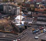 Vy över Slussens brofäste mot Södermalm. Foto: Skanska